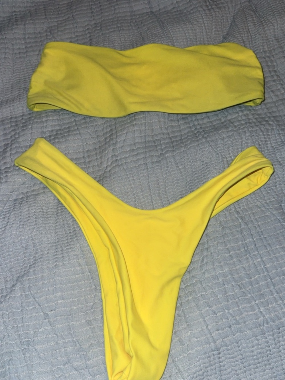 SHEIN Yellow Bandeau Bikini Set